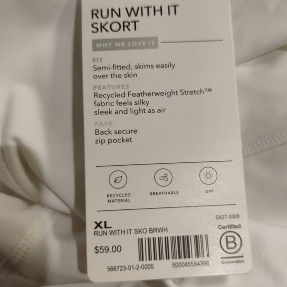 Athleta Run With It 14" Skort // Bright White - Picture 7 of 8